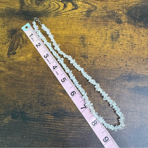 Rose Quartz Chip Necklace 18 Inch - Picture 7 of 11